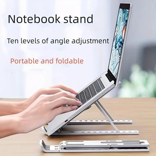 product_image_name-Generic-Laptop Stand Single Fork Folding Lift Cooling Base Desktop Tablet Portable Bracket Compatible With All Notebook ABS Material Ten Levels Adjustable-3
