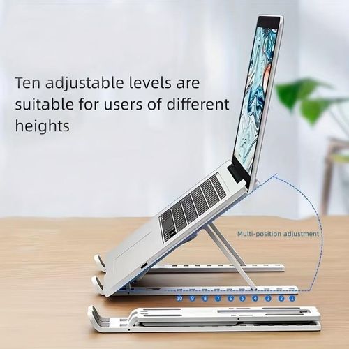 product_image_name-Generic-Laptop Stand Single Fork Folding Lift Cooling Base Desktop Tablet Portable Bracket Compatible With All Notebook ABS Material Ten Levels Adjustable-4