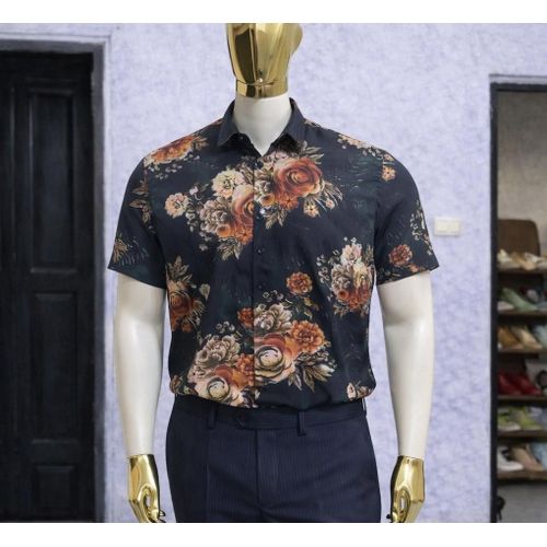 DBC DREAMBIG! Premium Midnight Baroque Luxury Short Sleeve Shirt