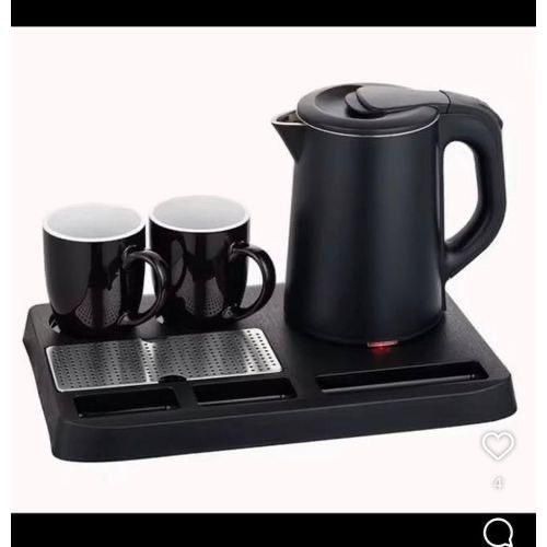 Generic Hotel Room Kettle With 2 Ceramic Cups And A Tray Set