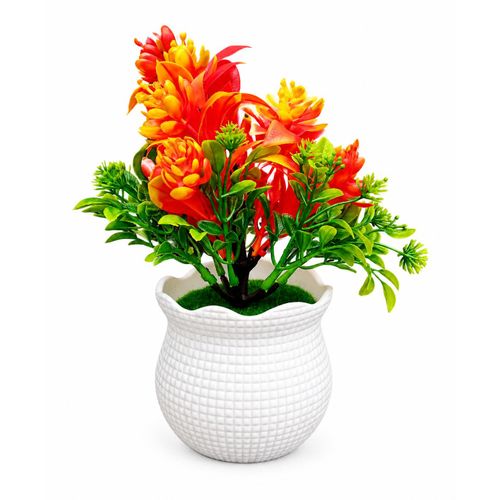 Generic White Flower Vase With The Flowers