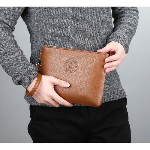 Ready Stock!! Men Clutch Bag Mens PU Hand carry Clutch Bag Long