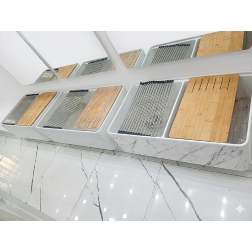 Generic White Ceramic Double kitchen sink - image 3