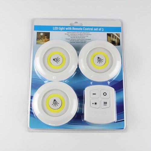 product_image_name-Generic-3W SUPER BRIGHT COB UNDER CABINET LIGHT LED WIRELESS REMOTE CONTROL DIMMABLE WARDROBE NIGHT LAMP HOME BEDROOM CLOSET KITCHEN-3