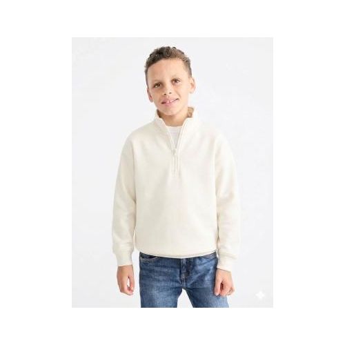 Primark Boys Plain Soft Cotton Blend Half Zip-UP Sweatshirt - image 2