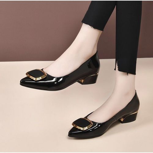 Fashion Ladies Low Heel Patent Office Court Shoes-Black | Jumia Nigeria