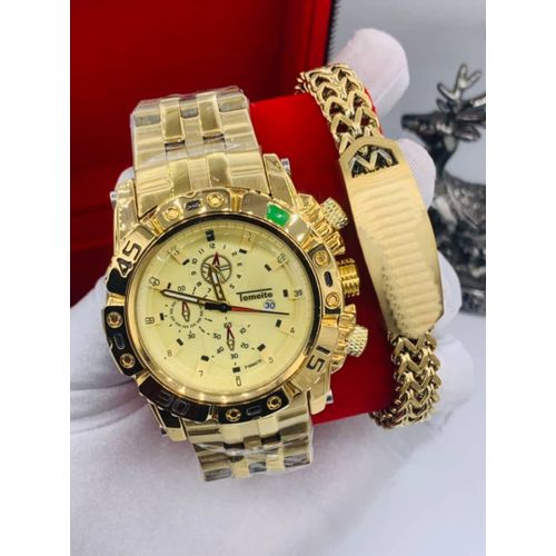 Men watches multi-time zone large dial luminous quartz watch gold gift |  Fruugo QA