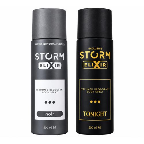 Storm ELIXIR NOIR&TONIGHT PERFUMED DEODORANT BODYSPRAY 200ML-NAFDAC NO:A2-109124,A2-109041