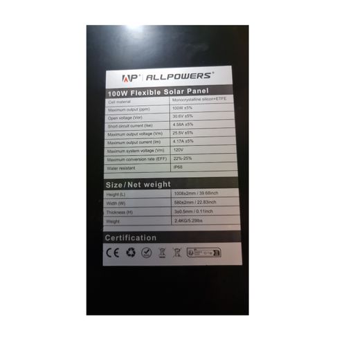 product_image_name-Generic-100W Solar Panel Portable Monocrystalline Flexible-4