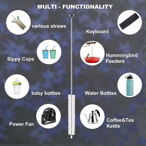Generic 10PCS Straw Cleaner Brush,Cup Brush Water Bottle Brush Agitator brush - image 7