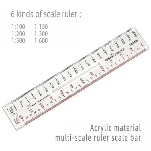 Generic Multi-scale scale acrylic ruler engineer architect technical ...