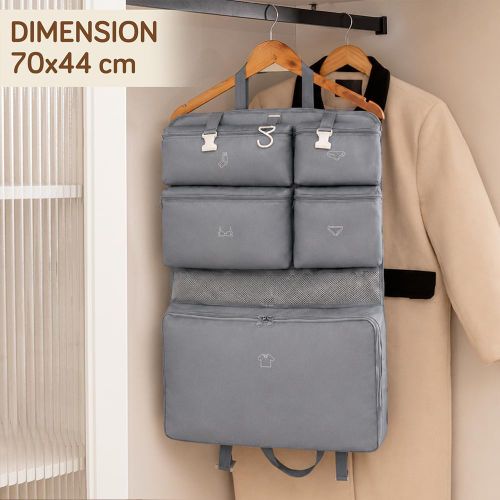 STY 7-in-1 Grey Travel Hanging Storage Bag Packing Organizer - image 5