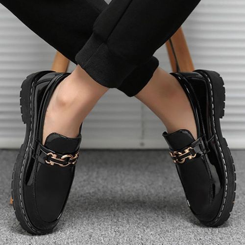 product_image_name-AIDAILU-Men's Oxfords Shoes PU Leather Male Casual Moccasins Loafers - Black-4