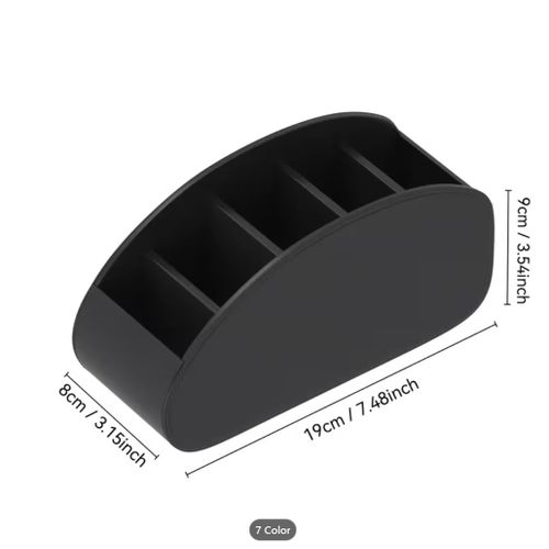 Generic 5-Compartment Desktop Organizer Remote Control Holder Makeup Brush Storage Box - Black - image 4