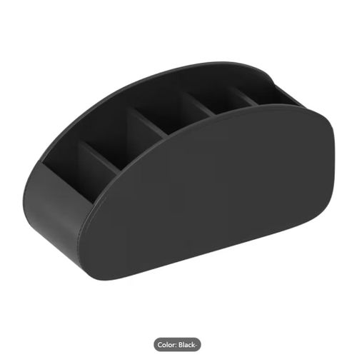 Generic 5-Compartment Desktop Organizer Remote Control Holder Makeup Brush Storage Box - Black - image 7
