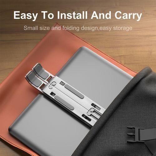 Generic Adjustable Foldable Aluminum Laptop Stand Portable Cooling Riser Holder for Notebook Computer Non-Slip Bracket - image 3