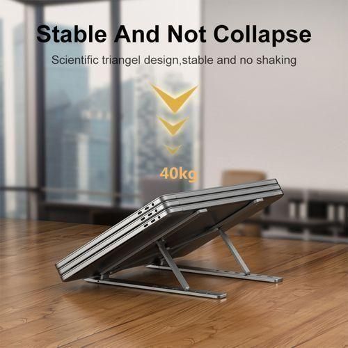Generic Adjustable Foldable Aluminum Laptop Stand Portable Cooling Riser Holder for Notebook Computer Non-Slip Bracket - image 5