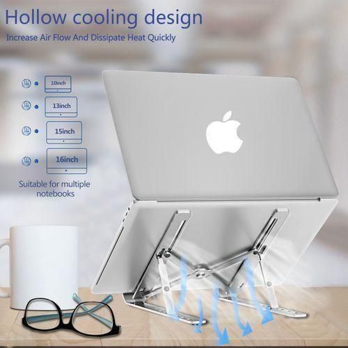 Generic Adjustable Foldable Aluminum Laptop Stand Portable Cooling Riser Holder for Notebook Computer Non-Slip Bracket - image 7