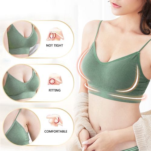 Fashion 1PC Korean Style Women's Backless Sports Bra Without Rims Pure  Cotton Thin