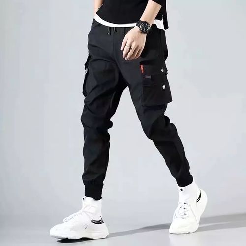 Fashion Men's Trendy Overalls Multi-pocket Handsome Pants - Black ...