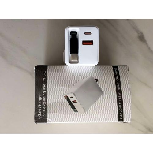 product_image_name-Generic-2 in 1 120W Fast Charging Built-in Retractable Cable Charger Multi-Port USB Type-C Charger White-7
