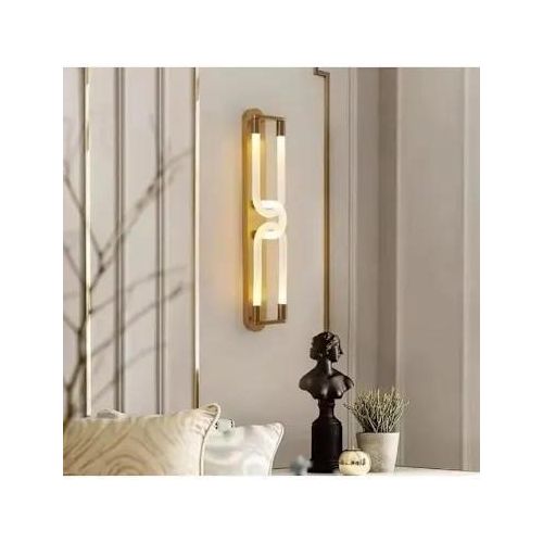 Generic Luxury Interlocking LED Wall Sconce – Modern Gold Linear Vanity & Living Room Light