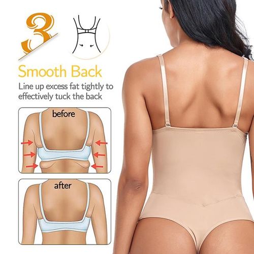 Generic Body Shapewear Women Tummy Control Dress Backless Bodysuit S Sexy  Lingerie Body Shaper With Built-In Bra Slimming Underwear