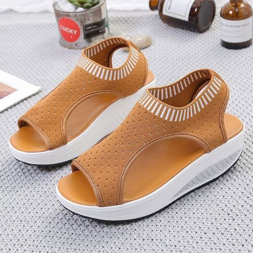 Amazon.com: Wedge Sandals for Women Dressy Summer, Womens Open Toe  Espadrilles Platform Sandals Buckle Ankle Strap Wedge Sandals Leather Sandals  Casual Low Wedges Walking Strappy Slip on Sandals (A-Black, 7.5) : Clothing,