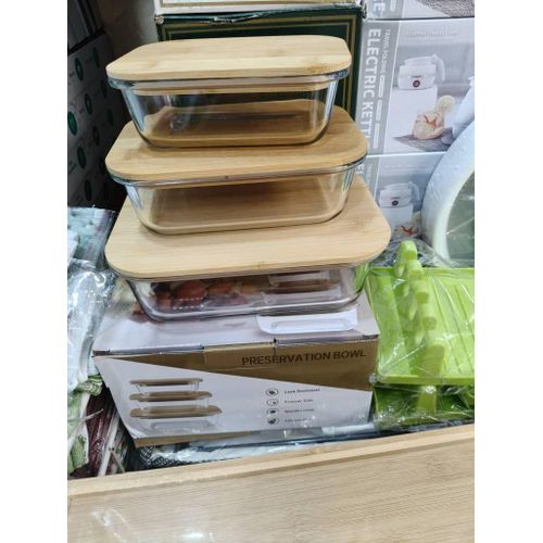 Generic 3-Piece Glass Food Storage Container Set