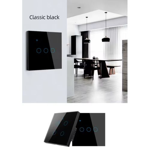 product_image_name-Tuya-Wifi Smart Light Switch EU 1 Gang Touch Light Switch No Neutral Wire Wall Light Switches For Alexa Google Voice Control-6