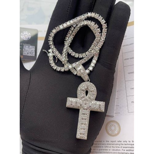 Diamond studded cross necklace discount