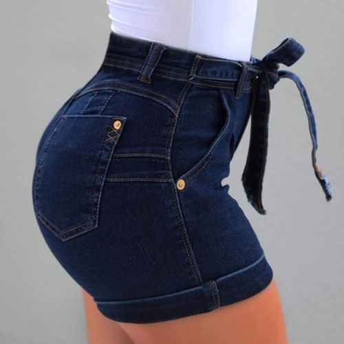 Fashion Ladies Shorts Women Summer High Waist Short Jeans Bandage