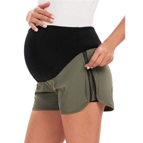 over the belly maternity athletic shorts