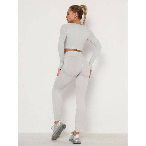 High Waist Seamless Yoga Pants For Women Push Up Light Grey