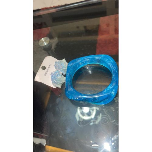 product_image_name-Fashion-Everything plastic bangle and matching earring blue-3