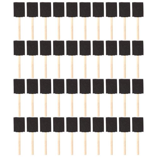 100 Pack 2 inch Foam Paint Brushes Sponge Brushes Sponge Paint Brush with  Wood Handles for Stains Varnishes Acrylics Crafts Art (100)