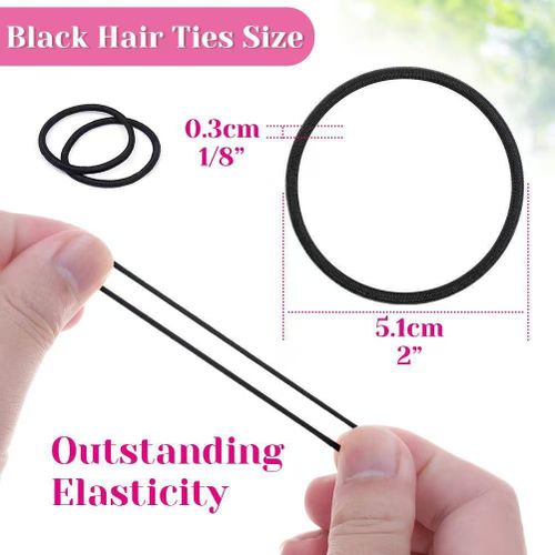 product_image_name-Generic-YWZX 10pcs Black Elastic Hair Bands / Ponytail Holders-7