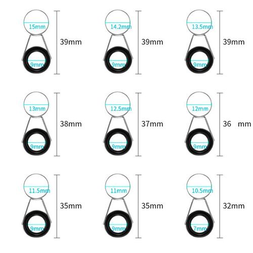 Generic 9 Pcs Of The Same Size Fishing Rod Guide Rail Ring Round