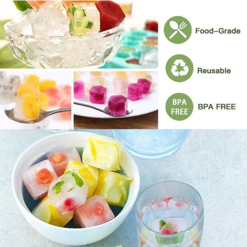 product_image_name-Generic-Silicone Honeycomb Ice Cube Tray – Flexible Ice Mold With Lid ... Blue -4