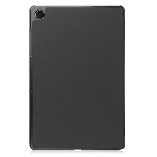 Generic For Samsung Galaxy Tab A9 / Tab A11 Custer Pure Color 3-Fold Holder Leather Tablet Case - image 3