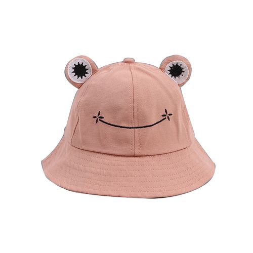 Fashion (Pink 56-58cm)Parent-Kid Cartoon Bucket Hat Summer Cotton Cute Frog  Fishing Cap Outdoor Hiking Beach Sunscreen Fisherman Hat For Women XXA