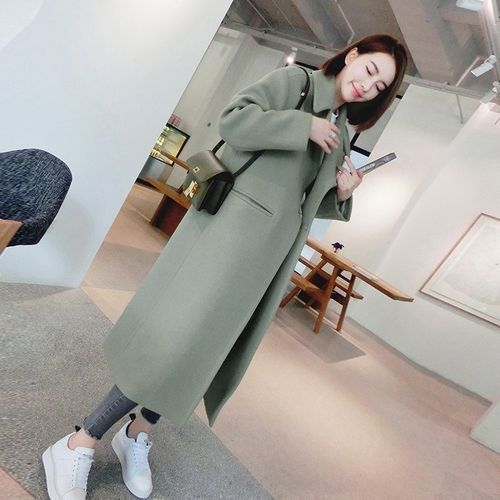 Women's Wool Jacket Mid-length Clothes Slim Wool Coats Elegant