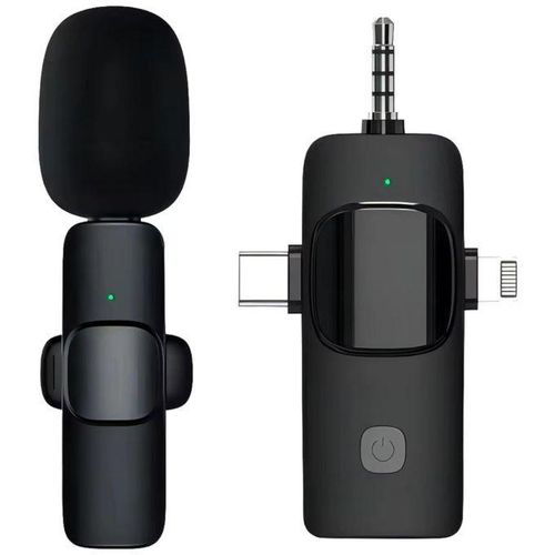 Generic K15 3-in-1 Dual Wireless Lavalier Microphone for iPhone, Android & Camera - 20m Range, Noise Reduction - image 4