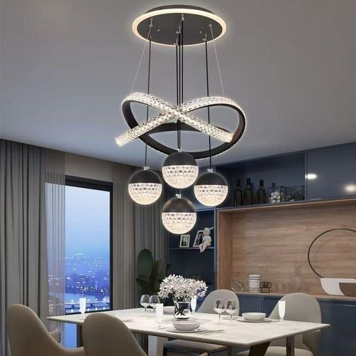 product_image_name-SupDevice-Local Stock-Remote Control 4-Globe LED Pendant Light, 60W Triple Color Dimmable Chandelier for Dining Room Kitchen Island, Modern Nordic Ceiling Lamp Golden-3