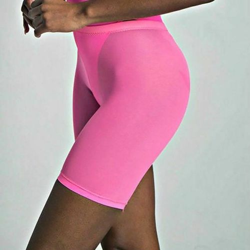 Generic Women See Through Hot Yoga Pants Shorts Transparent Pink_S