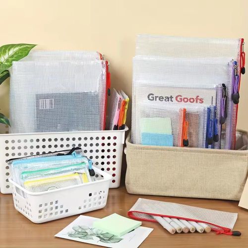 Generic 18PCS  Clear File Bag For Documents，A4、A8 Document Storage Bag, Folder Transparent Bag、Stationery bag For Student - image 8