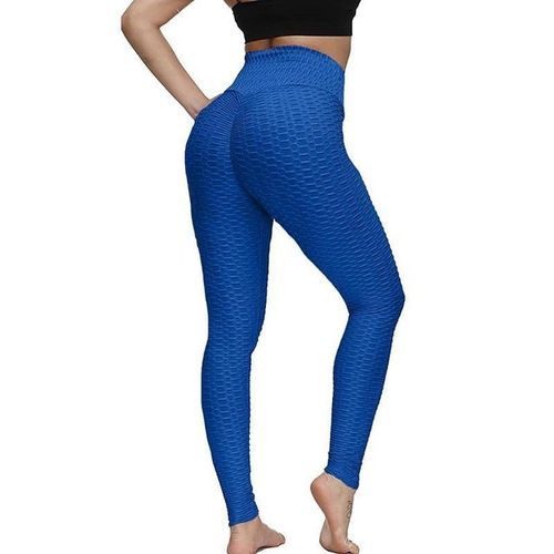 Ladies Black Royal Blue Solid Yoga Pants 2 Pieces Pack - Walmart.com