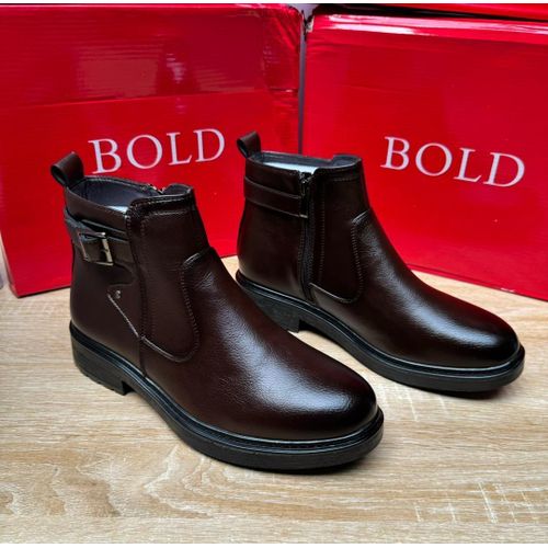 Bold Men’s Classic Leather Ankle Boots – Brown (ED290B) - image 2