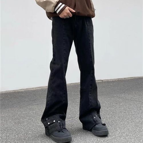 Men Baggy Jeans Wide Leg Denim Pants Hip Hop Vintage Style Loose Trousers  Casual