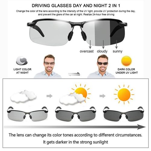Day Night Driving Polarized Photochromic Sunglasses UVProtection